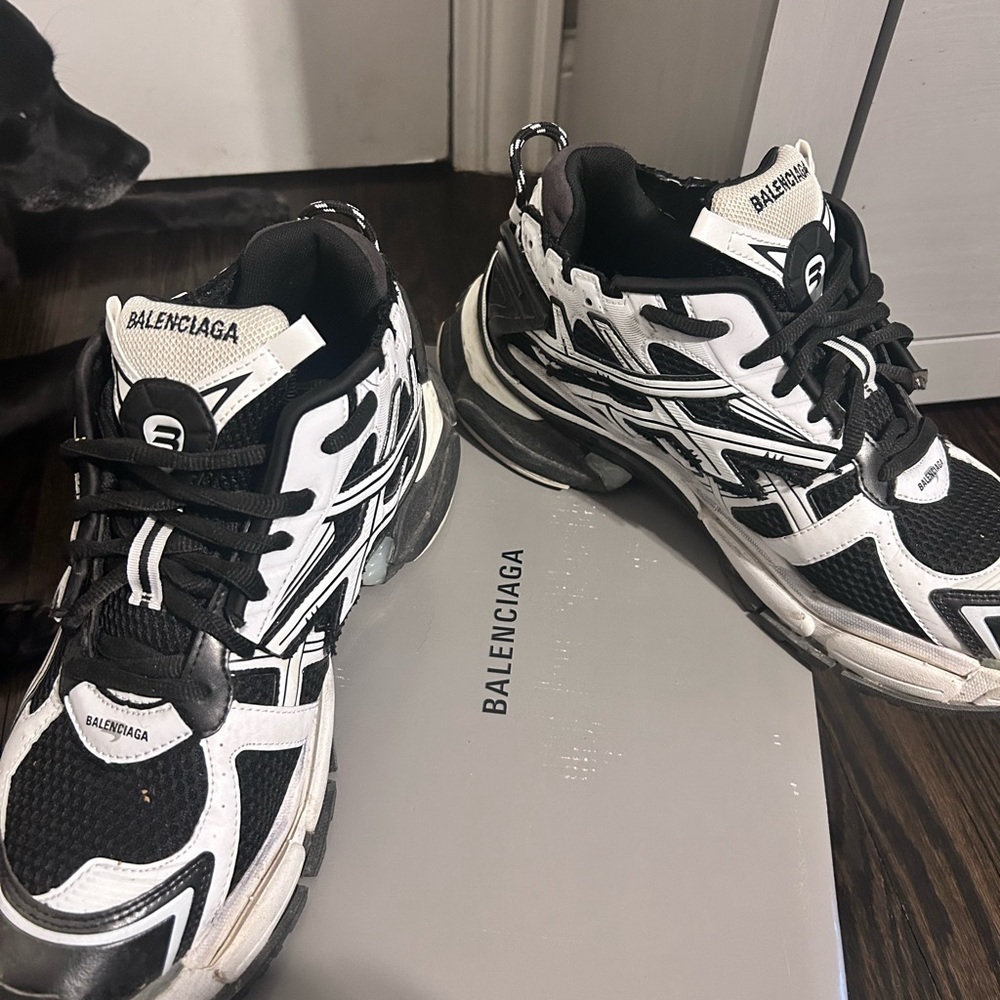 Balenciaga Monochrome Athletic Sneakers - Picture 3 of 8